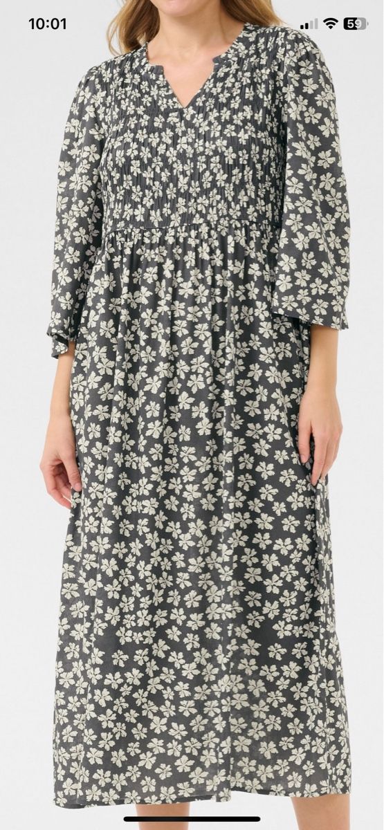 Vestiti: Kaffe Kleid lang Grösse M grün-weiss – Usato da Kriens venduto da aloha19