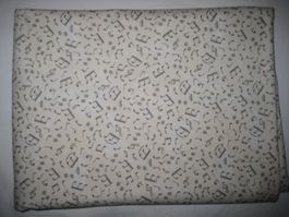 Baumwollstoff creme mit taupe Musiknoten