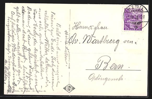 Cartoline postali: Sankt Gallen, Bahnhof und Postgebäude,  – Usato da Berlin venduto da bartko-reher 1