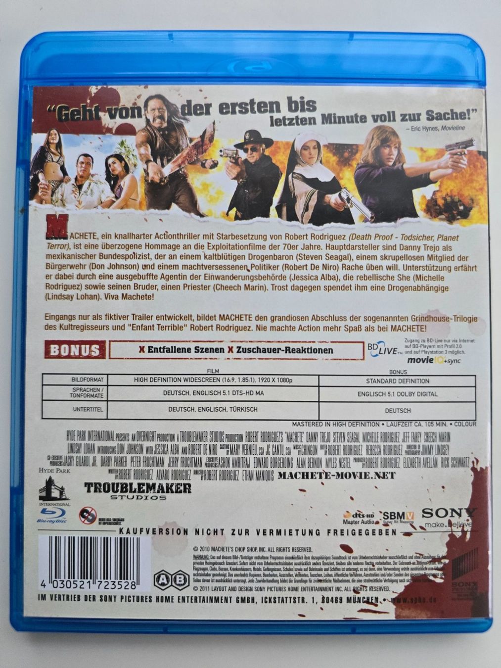 Tutti i DVDs: ROBERT RODRIGUEZ' MACHETE – Usato da Buchrain venduto da reloca 1