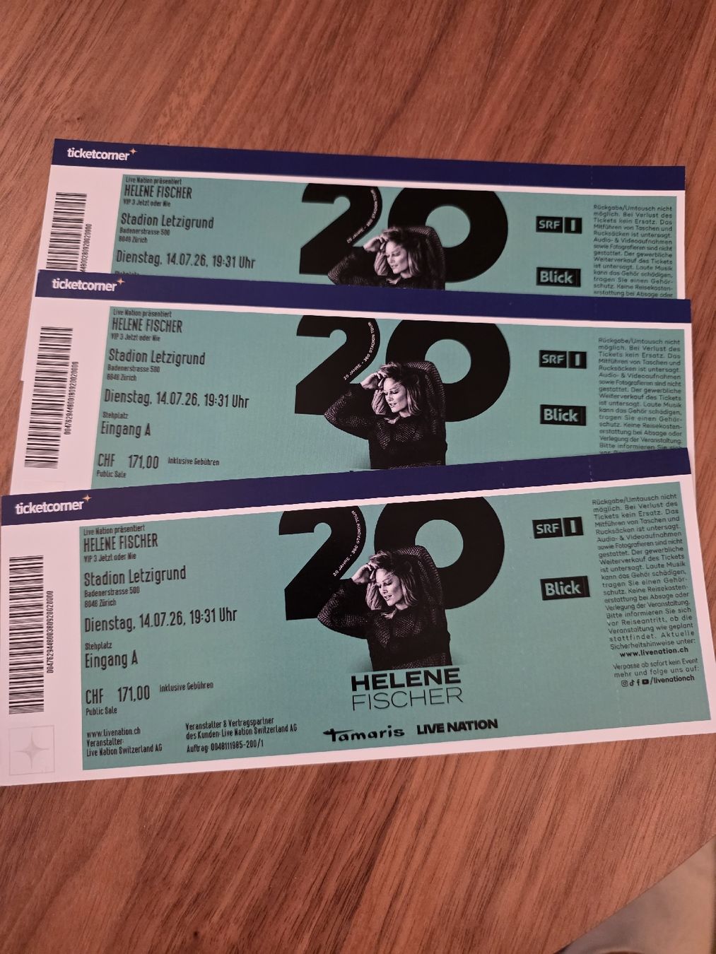 Biglietti: Helene Fischer "VIP 3 Jetzt oder Nie"  Tickets – Nuovo e nell'imballaggio originale da Hüntwangen venduto da froc8194