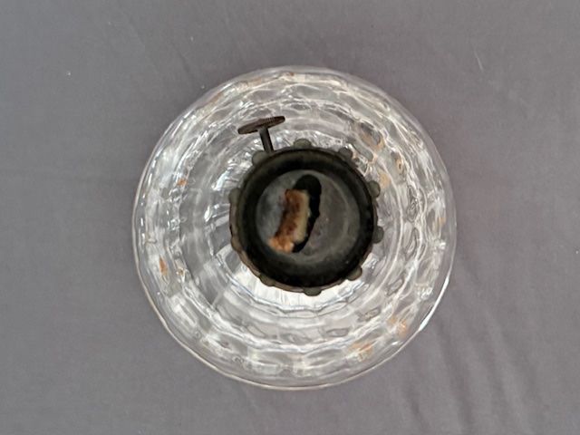 Lampen: Petrollampe, Glas/Messing – Gebraucht aus Lostorf von Nick1258 3