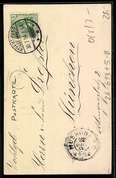 Cartoline postali: Handgemalt: Kyffhäuser, Blick zum Denkm – Usato da Berlin venduto da bartko-reher 1