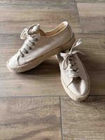 Damen Sneaker beige mit Bastsohle Gr. 37