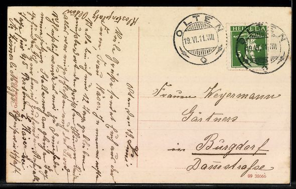 Cartoline postali: AK Olten, Denkmal mit alter Brück – Usato da Berlin venduto da bartko-reher 1