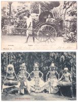 AK Ceylon – Sri Lanka 1904 nach Paris + Devil-Dancers 1900