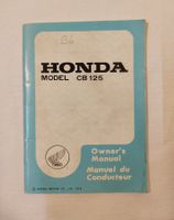 Honda CB 125 B6 Owner's Manual