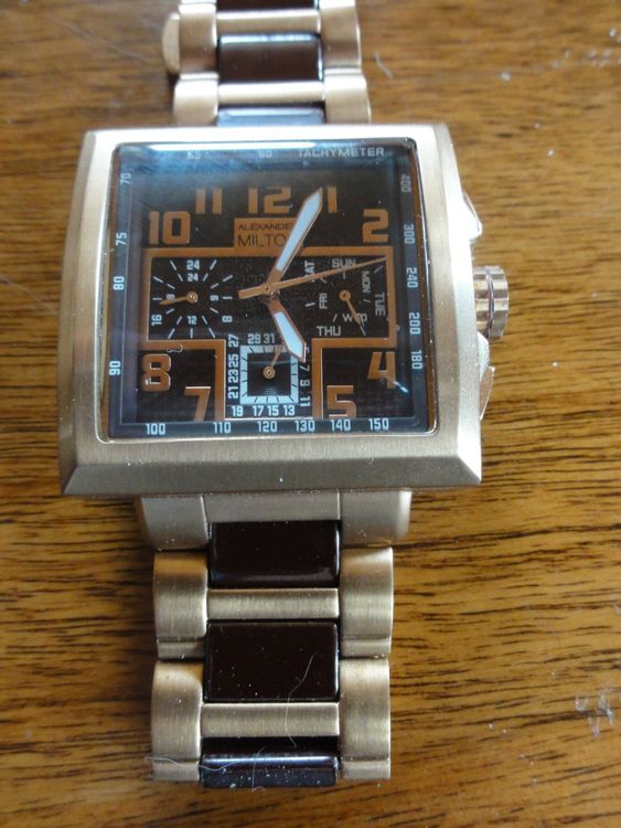 Montre Homme Alexander Milton Classique - Cadran Noir, Bracelet Tissu, Quartz
