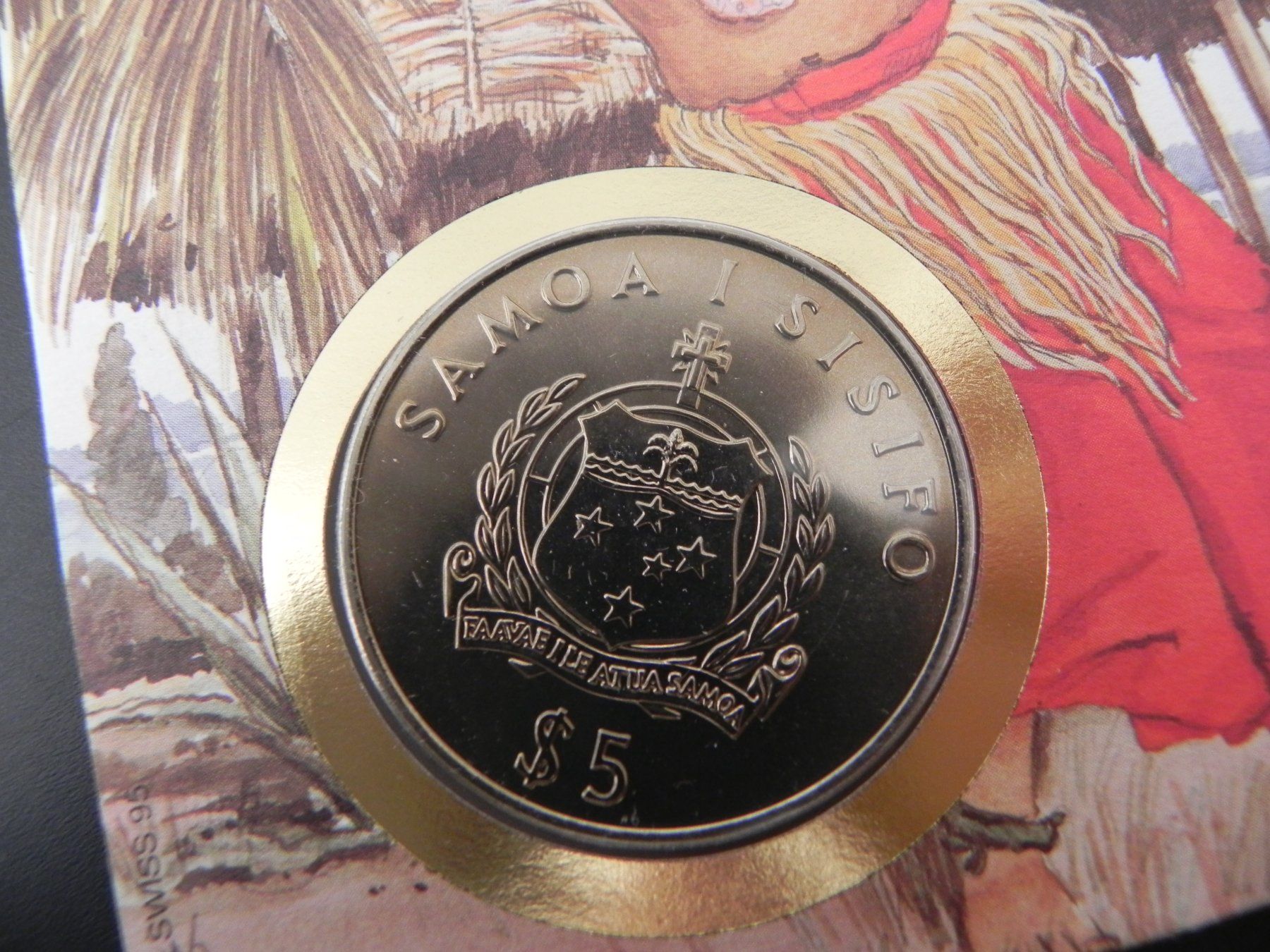 Toutes les monnaies: Samoa 5 Dollars 1994  Centenary Death Robert Louis Stevenson – D'occasion à Biel/Bienne par Gogolozi 1