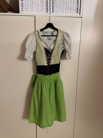 Dirndl schwarz grün mit Bluse Grösse 36 gebraucht