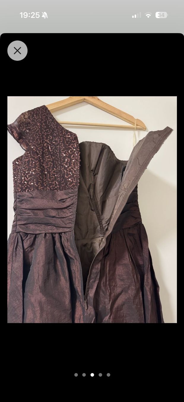 Vestiti: Schickes, glänzendes, braunes Partykleid Grösse 40 – Nuovo (secondo la descrizione) da Zumikon venduto da naiischoen 5