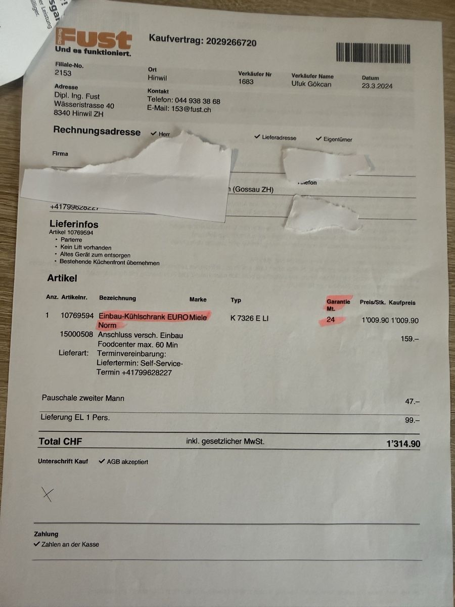Miele Frigoriferi: Kühlschrank Miele, 2 jährig – Usato da Bertschikon Gossau venduto da Polo2005 5