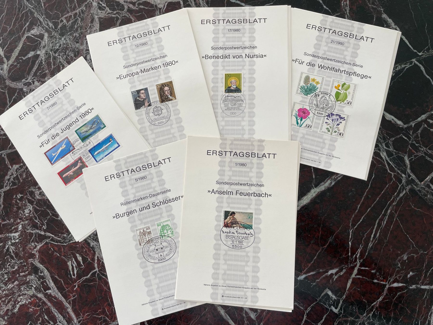 Alle Briefmarken: ERSTAGSBLATT SERIE BRD BONN 1980 – Gebraucht aus Pregassona von Nerone0