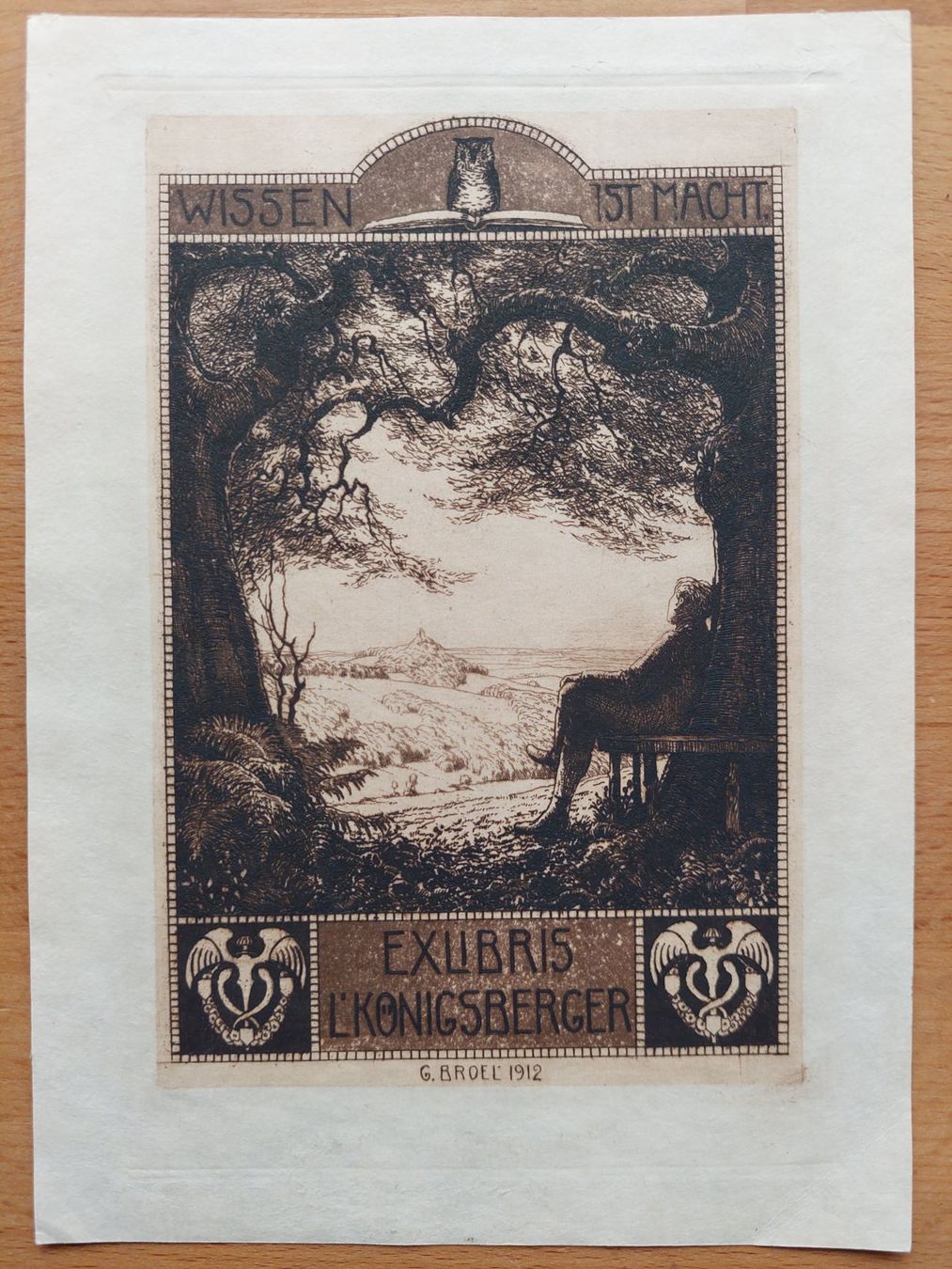 Dipinti: Exlibris Georg Broel - Original Radierung 1912 – Usato da Obfelden venduto da Exlibris-Art