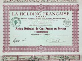 La Holding Française H.O.L.F.R.A. SA, Paris - 1929