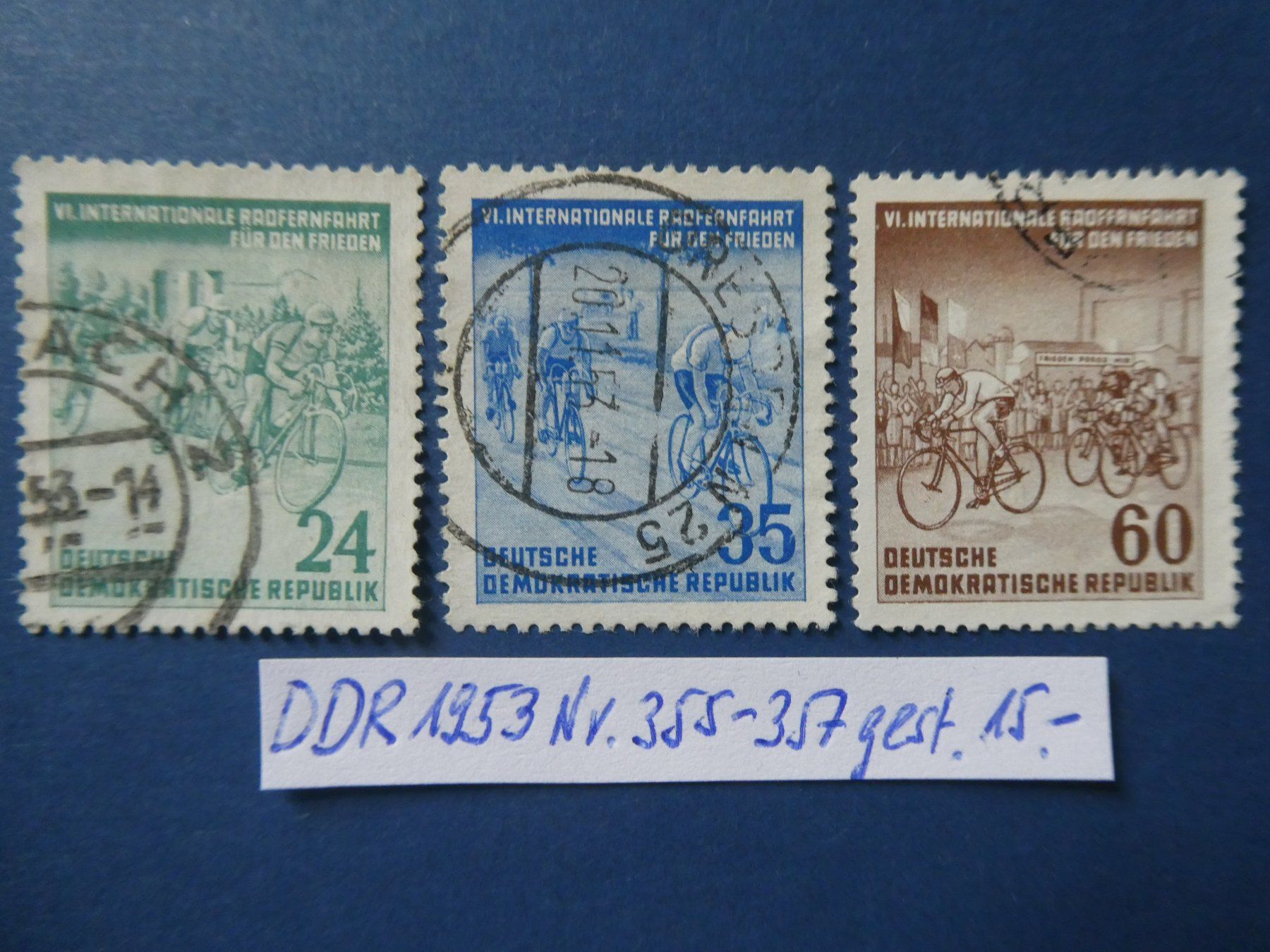 Alle Briefmarken: DDR 1953 Nr. 355-357 gestempelt – Gebraucht aus Lausen von Herbamare01