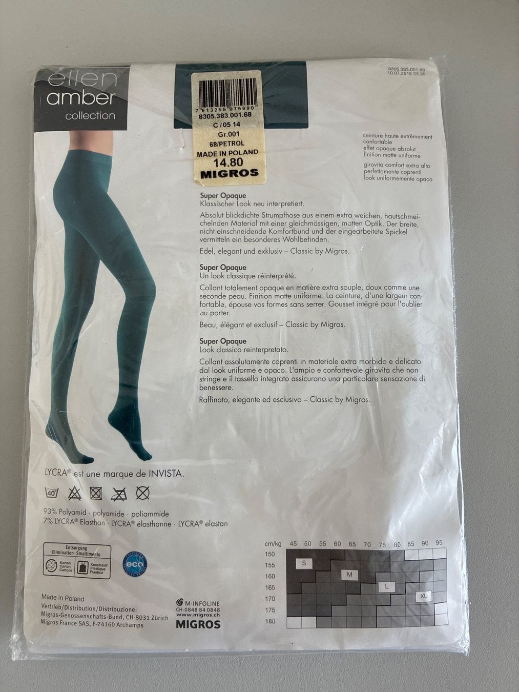 Ellen Amber Calze & Collant: Blickdichte Strumpfhose, Petrol, in Grösse S, 100 den – Nuovo e nell'imballaggio originale da Eggenwil venduto da mic_b5l2 1