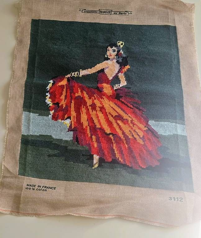 Posters & Illustrations: Handgesticktes Bild Spanische Tänzerin Margot de Paris  – D'occasion à Seewen SO par wit_6lph