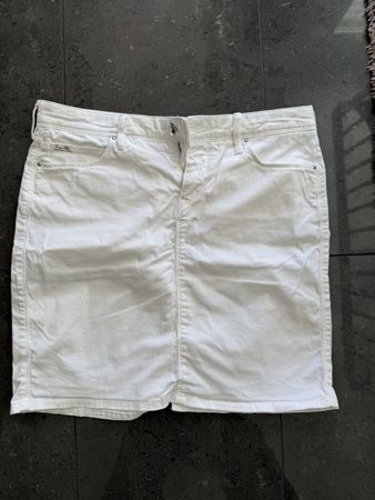 Rock Tommy Hilfiger weiss Denim Grösse 8 guter Zustand
