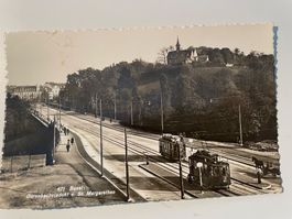 Alte Ansichtskarte Basel,Dorenbachviadukt,Tram,ca1928