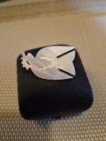 Brosche Taube Perlmutt Vintage Schmuck Nadelverschluss