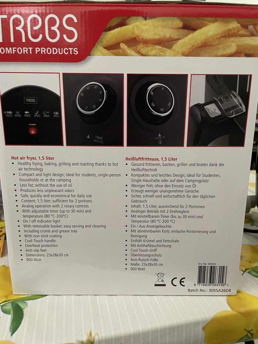 Elettrodomestici da cucina: Friggitrice ad aria calda Trebs 1,5 litri, colore nero – Usato da Lugano venduto da Mic13 3
