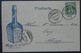 illustr.Postk. Maggi zum Würzen, No.5, blau, ZNr. 65B Perfin