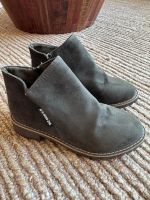 Trendige Khaki Stiefeletten Wildleder Look - 38
