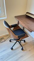 Schreibtisch Wallnuss mit Bürostuhl höhenverstellbar