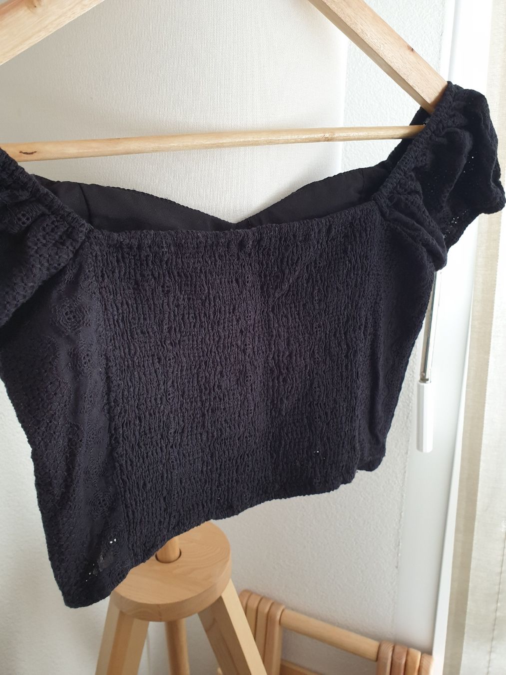 Top: Black Crochet Crop Top – Usato da Aigle venduto da Smagbrelle18 2
