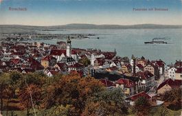 Rorschach, Panorama mit Bodensee, gelaufen 1928