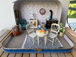 Haus-Köfferchen gross / Wohnzimmer - für eine Maileg Maus
