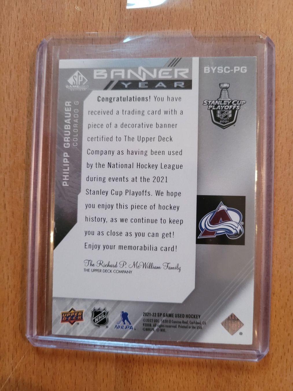 NHL Carte collezionabili: 2021-22 SP Game Used - Philipp Grubauer – Nuovo (secondo la descrizione) da Beinwil (Freiamt) venduto da Tourigny 1