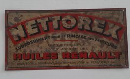 Altes Blechschild Huiles Renault Motor Oel Plaque tôle