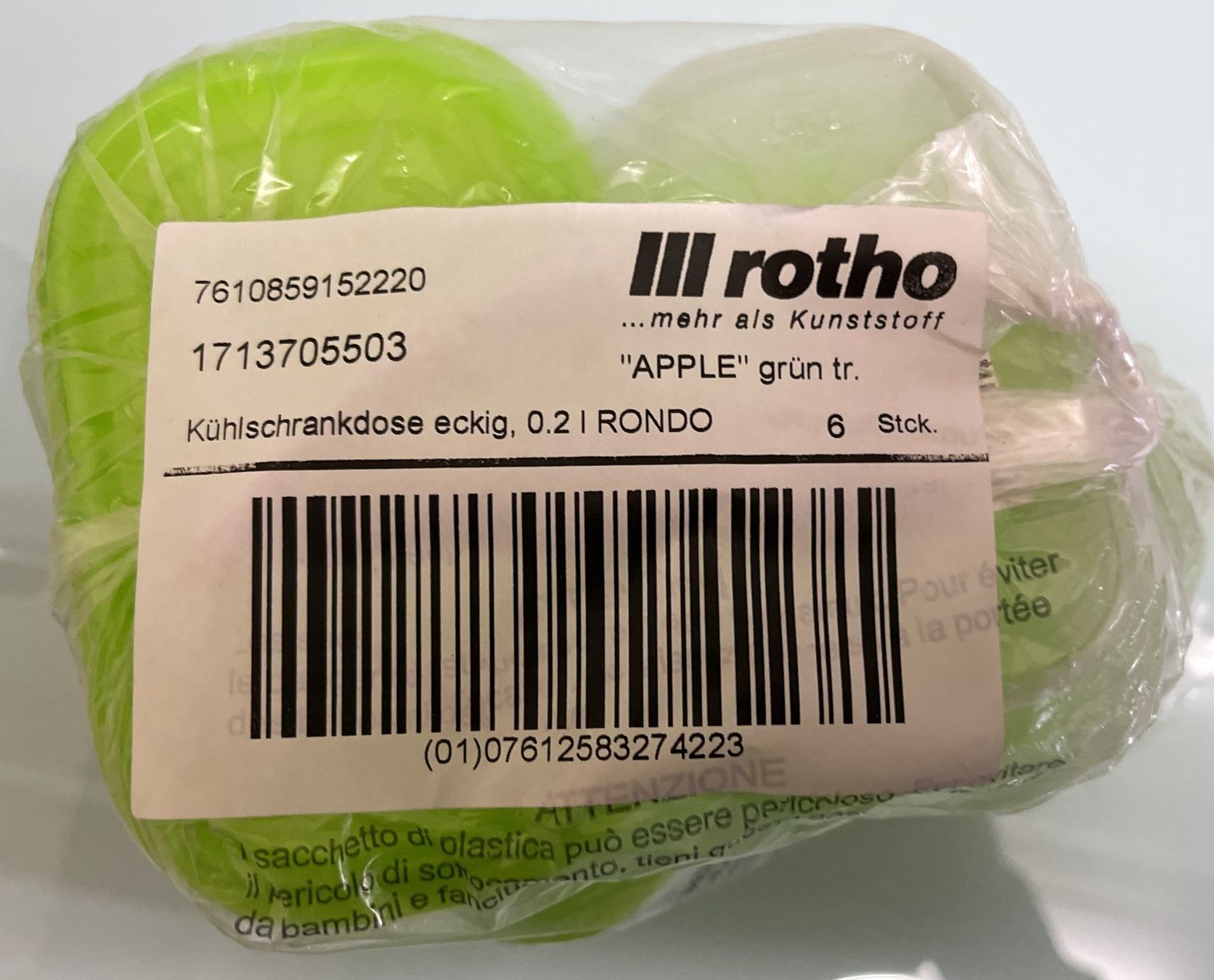 Rotho Contenitori & Simili: 6 x Kühlschrankdose eckig 0,2 l / RONDO – Nuovo e nell'imballaggio originale da Oftringen venduto da Vucki