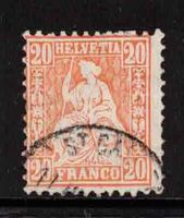 1881 Sitzende Helvetia Nr. 48 (Faserpapier) ʘ gestempelt
