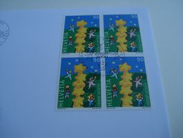Marke Europa 2000, FDC Einzel + 4erblock, 2 Bel
