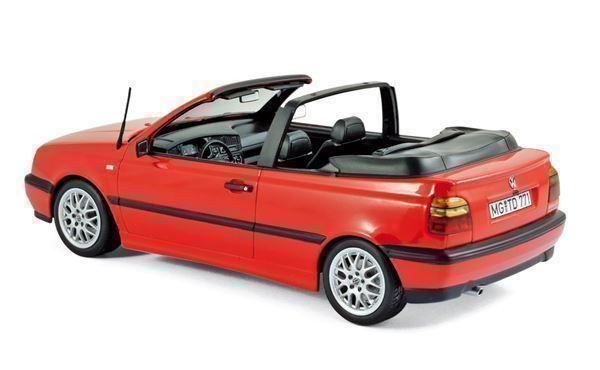 Volkswagen Modellini d'auto: VW GOLF III CABRIO 1995 ROT 1:18 NOREV – Nuovo e nell'imballaggio originale da Suhr venduto da Moebelsiralfred 1