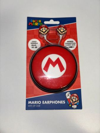 Super Mario kabelgebundene Kopfhörer mit Tasche NEU OVP