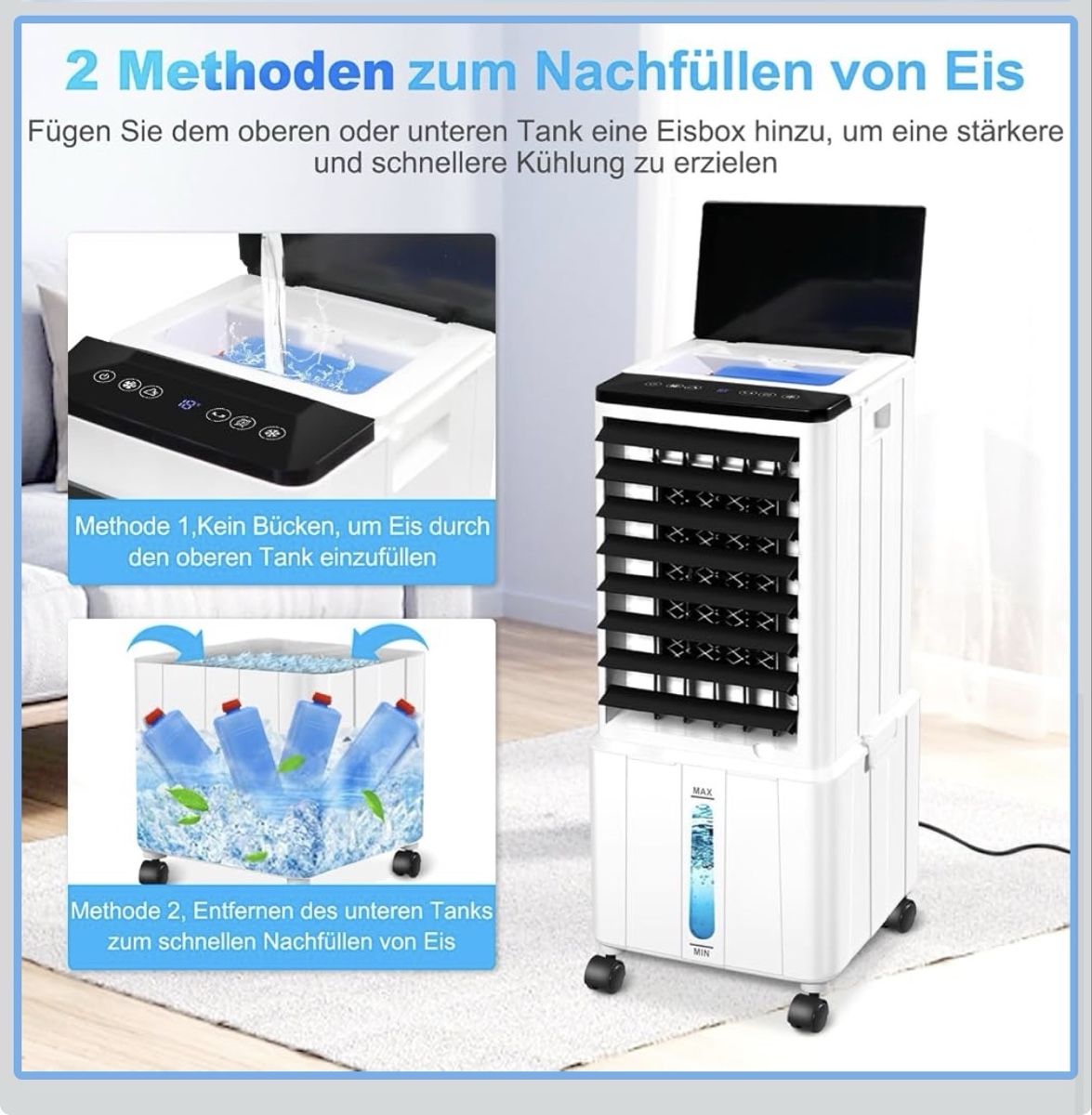 Climatiseurs: Air Cooler Ventilator 14L 3 Speeds Remote Control White – Neuf (Voir description) à Neuhausen par ven_ksf8