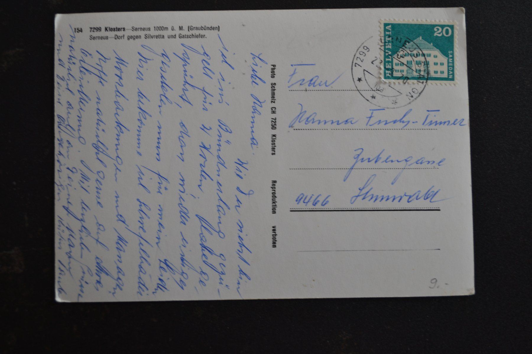Cartoline postali: AK Klosters GR – Usato da Beinwil am See venduto da kajak55 1
