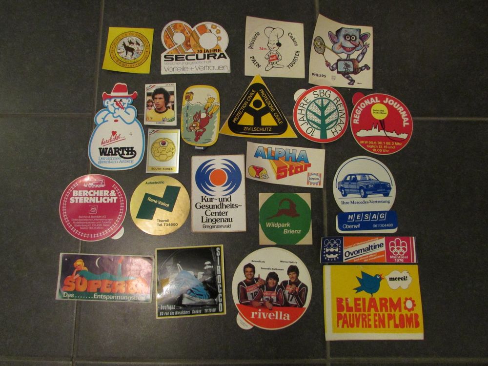 Retro Sticker Aufkleber Set 70er 80er Jahre Vintage Werbung (Gebraucht ...
