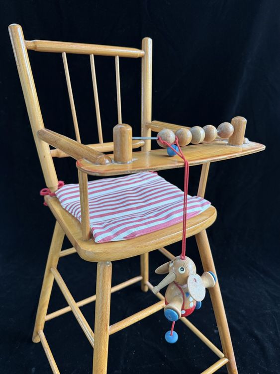 Puppenhochstuhl Rot - Süßer Spielstuhl Für Kinder Und Puppen