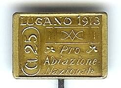 Tutti i francobolli: 1913 Flugpost Anstecknadel LUGANO-MENDRISIO – Nuovo (secondo la descrizione) da Heerbrugg venduto da Swissphila