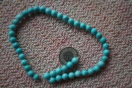 Kugel Strang  8mm  Türkis -Look, Imitat aus Magnesium&Farbe