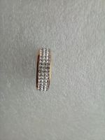 3 Reihig Zirkonia Damenring, Gold Farbe