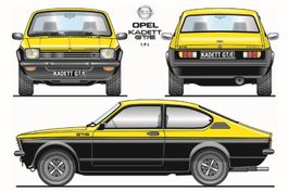 Blechschild-OPEL KADETT GT/E 1,9L