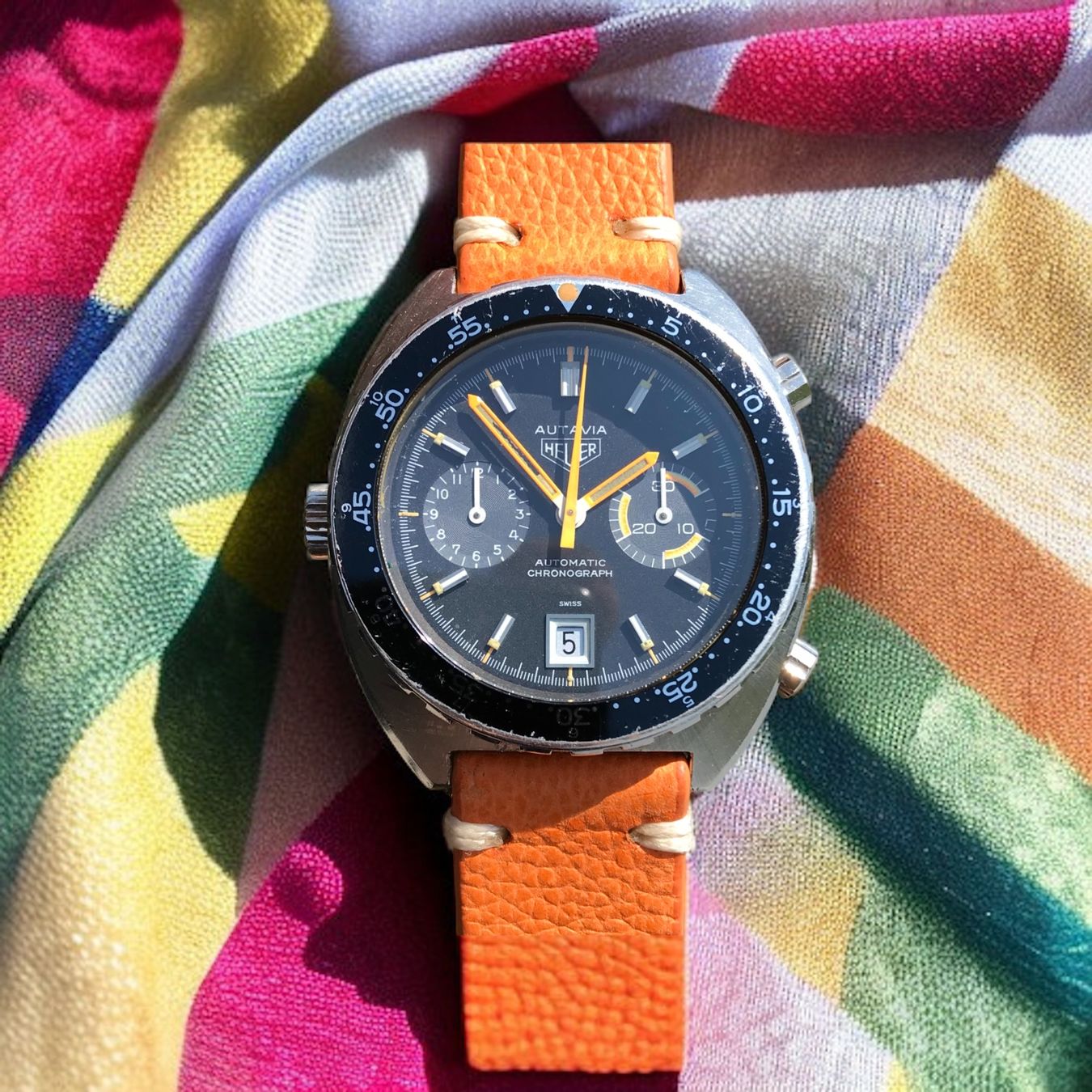 Tag Heuer Orologi: Heuer Autavia Orange Boy Chronograph – Usato da Morges venduto da 24time 8