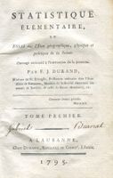 Statistique Elementaire de la Suisse  par F.J. Durand  1795