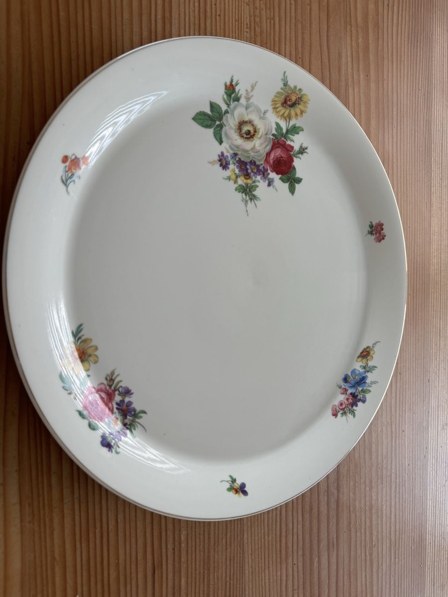 Servierplatten: Schöne Servierplatte mit Blumenmuster, Vintage, 37cm – Gebraucht aus Lanzenhäusern von Galaa 5